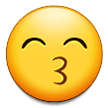 😙 Visage Aux Yeux Rieurs Faisant Un Bisou Emoji par Samsung