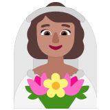 👰🏽‍♀️ Woman with Veil: Medium Skin Tone, Emoji by Microsoft