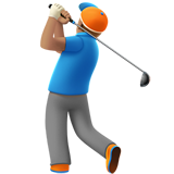 🏌🏽‍♂️ Golfer: Mittlere Hautfarbe Emoji von Apple