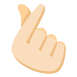 🫰🏻 Hand with Index Finger and Thumb Crossed: Light Skin Tone, Emoji by Google