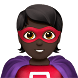 🦸🏿 Супергерой: Очень Темный Тон Кожи, смайлик от Apple