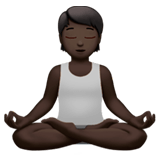🧘🏿 Person in Lotus Position: Dark Skin Tone, Emoji by Apple