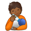 🧑🏾‍🍼 Person Feeding Baby: Medium-Dark Skin Tone, Emoji by Samsung