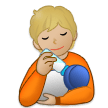 🧑🏼‍🍼 Person Feeding Baby: Medium-Light Skin Tone, Emoji by Samsung