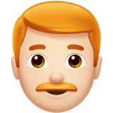 👨🏻‍🦰 Mann: Helle Hautfarbe, Rotes Haar Emoji von Apple