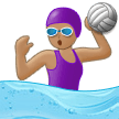 🤽🏽‍♀️ Woman Playing Water Polo: Medium Skin Tone, Emoji by Samsung