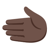 🫲🏿 Leftwards Hand: Dark Skin Tone, Emoji by Google