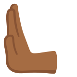 🫷🏾 Leftwards Pushing Hand: Medium-Dark Skin Tone, Emoji by Google