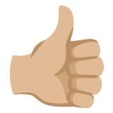 👍🏼 Большой Палец Вверх: Светлый Тон Кожи, смайлик от Google
