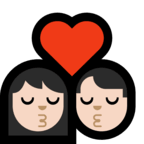 👩🏻‍❤️‍💋‍👨🏻 Kiss: Woman, Man, Light Skin Tone, Emoji by Microsoft
