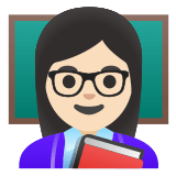 👩🏻‍🏫 Woman Teacher: Light Skin Tone, Emoji by Google