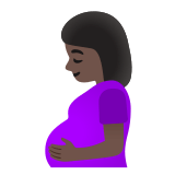 🤰🏿 Беременная Женщина: Очень Темный Тон Кожи, смайлик от Google