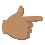 👉🏽 Указывающий Направо Палец: Средний Тон Кожи, смайлик от Google