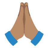 🙏🏽 Betende Hände: Mittlere Hautfarbe Emoji von Google