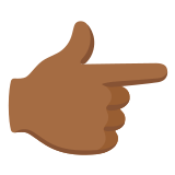 👉🏾 Main Avec Index Pointant À Droite : Peau Mate Emoji par Google