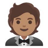 🤵🏽 Person in Tuxedo: Medium Skin Tone, Emoji by Google
