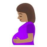 🤰🏽 Pregnant Woman: Medium Skin Tone, Emoji by Google