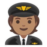 🧑🏽‍✈️ Пилот: Средний Тон Кожи, смайлик от Google