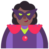 🦹🏾‍♀️ Woman Supervillain: Medium-Dark Skin Tone, Emoji by Microsoft