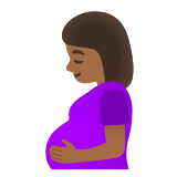 🤰🏾 Беременная Женщина: Темный Тон Кожи, смайлик от Google