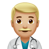 👨🏼‍⚕️ Arzt: Mittelhelle Hautfarbe Emoji von Apple