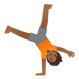 🤸🏾 Акробатический Трюк: Темный Тон Кожи, смайлик от Google