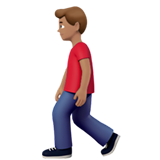 🚶🏽‍♂️ Man Walking: Medium Skin Tone, Emoji by Apple