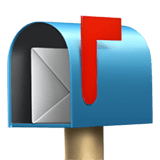 📬 Открытый Почтовый Ящик с Поднятым Флажком, смайлик от Apple