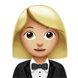 🤵🏼‍♀️ Woman in Tuxedo: Medium-Light Skin Tone, Emoji by Apple