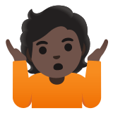 🤷🏿 Person Shrugging: Dark Skin Tone, Emoji by Google