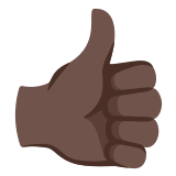 👍🏿 Thumbs Up: Dark Skin Tone, Emoji by Google
