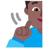 🧏🏾‍♂️ Deaf Man: Medium-Dark Skin Tone, Emoji by Microsoft