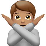 🙅🏽 Person Gesturing No: Medium Skin Tone, Emoji by Apple