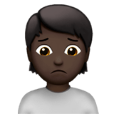 🙍🏿 Person Frowning: Dark Skin Tone, Emoji by Apple