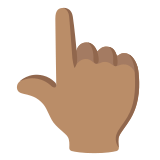 👆🏽 Main Avec Index Pointant Vers Le Haut : Peau Légèrement Mate Emoji par Google