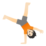 🤸🏻 Акробатический Трюк: Очень Светлый Тон Кожи, смайлик от Google