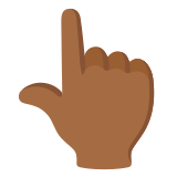 👆🏾 Backhand Index Pointing Up: Medium-Dark Skin Tone, Emoji by Google