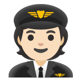 🧑🏻‍✈️ Pilot: Light Skin Tone, Emoji by Google