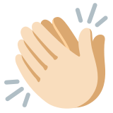 👏🏻 Clapping Hands: Light Skin Tone, Emoji by Google