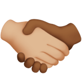 🫱🏼‍🫲🏾 Handshake: Medium-Light Skin Tone, Medium-Dark Skin Tone, Emoji by Apple