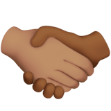 🫱🏽‍🫲🏾 Handshake: Medium Skin Tone, Medium-Dark Skin Tone, Emoji by Apple