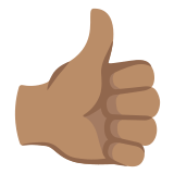 👍🏽 Большой Палец Вверх: Средний Тон Кожи, смайлик от Google