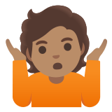 🤷🏽 Person Shrugging: Medium Skin Tone, Emoji by Google