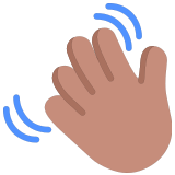 👋🏽 Waving Hand: Medium Skin Tone, Emoji by Microsoft
