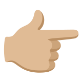 👉🏼 Указывающий Направо Палец: Светлый Тон Кожи, смайлик от Google