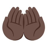 🤲🏿 Palms Up Together: Dark Skin Tone, Emoji by Google