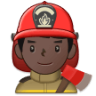 👨🏿‍🚒 Мужчина-Пожарный: Очень Темный Тон Кожи, смайлик от Samsung