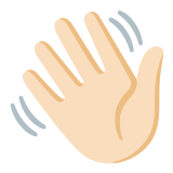 👋🏻 Waving Hand: Light Skin Tone, Emoji by Google