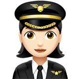 👩🏻‍✈️ Pilote Femme : Peau Claire Emoji par Apple