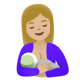 🤱🏼 Breast-Feeding: Medium-Light Skin Tone, Emoji by Google